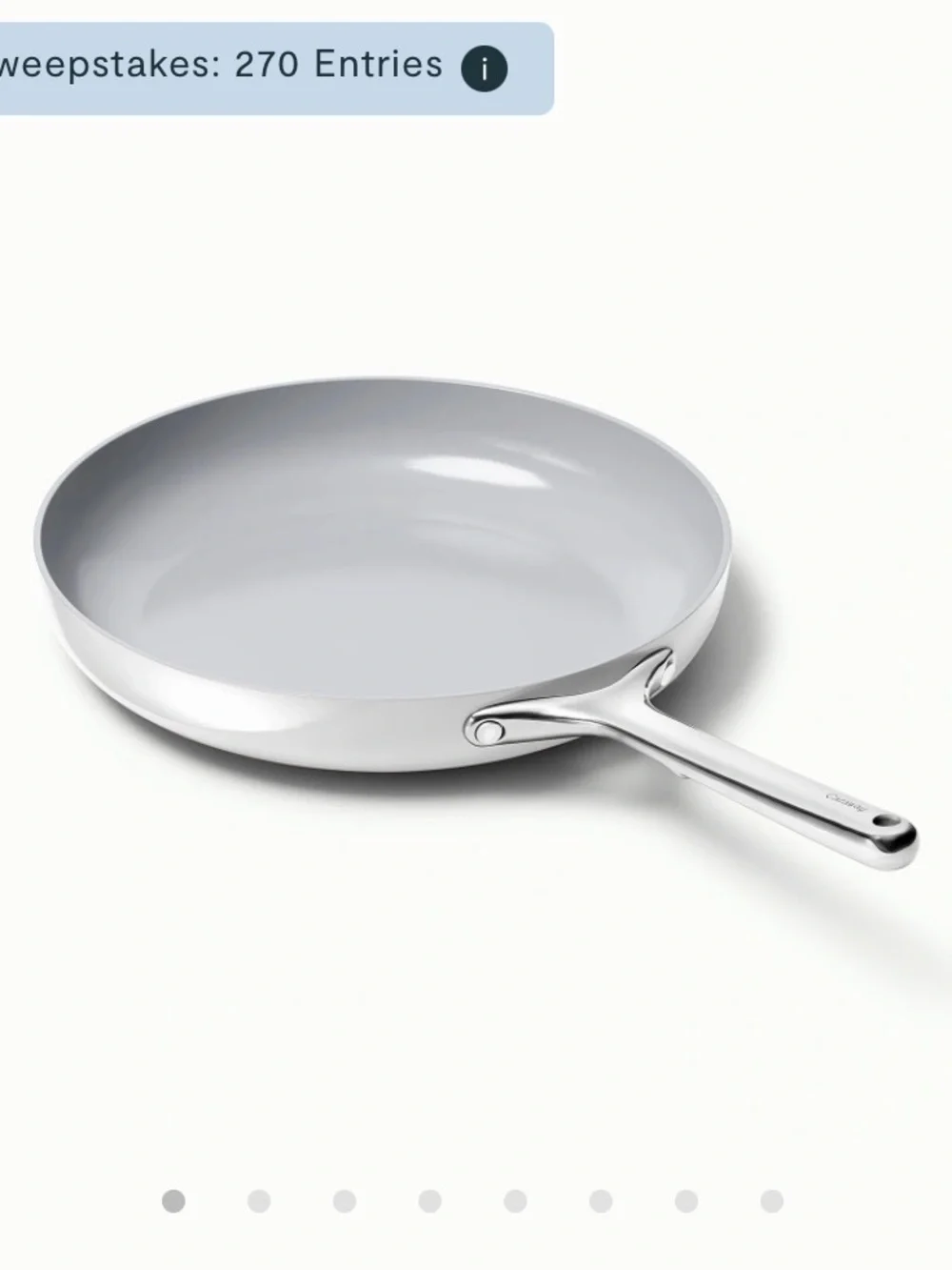 Caraway Large Fry Pan 12” with Lid Non-Stick Fry Pan Family Sized Cooking Gray